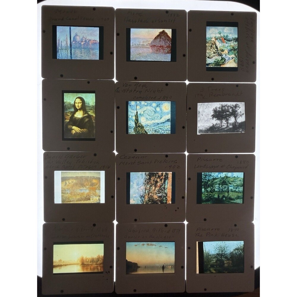 38 Vintage Art History 35mm Slides Museum Masterpieces Van Gogh Mona Lisa Monet